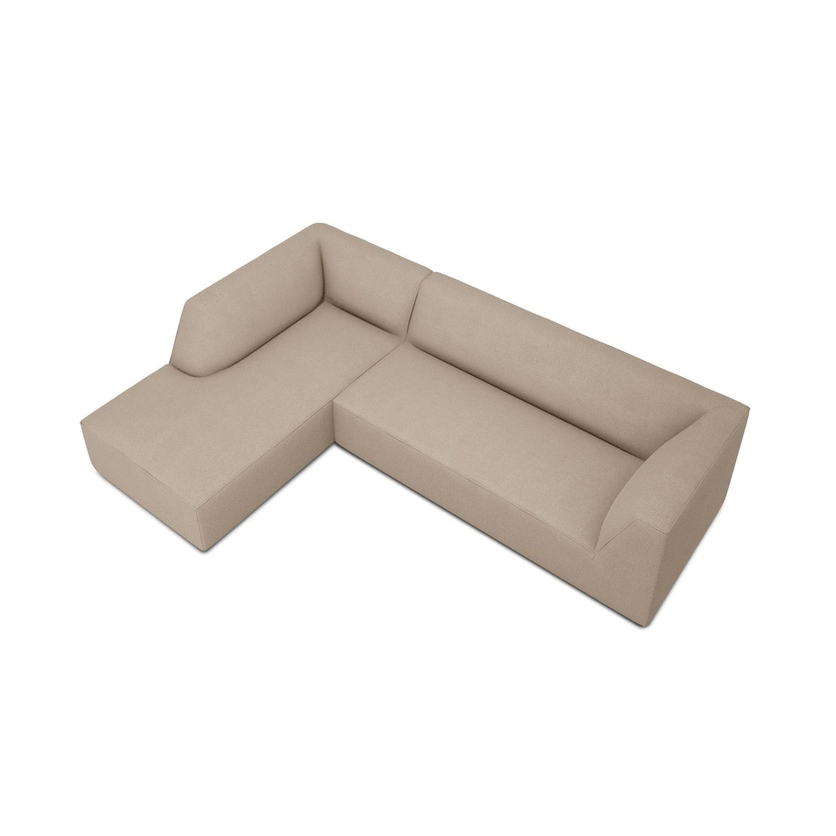 Ruby 4-Sitzer Ecksofa Links, mit Bezug aus Strukturierter Stoff (Ota7) in Dunkelbeige, 273x180 cm – Bild 5