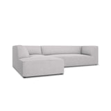 Ruby 4-Sitzer Ecksofa Links, mit Bezug aus Strukturierter Stoff (Ota9) in Hellgrau, 273x180 cm – Bild 3