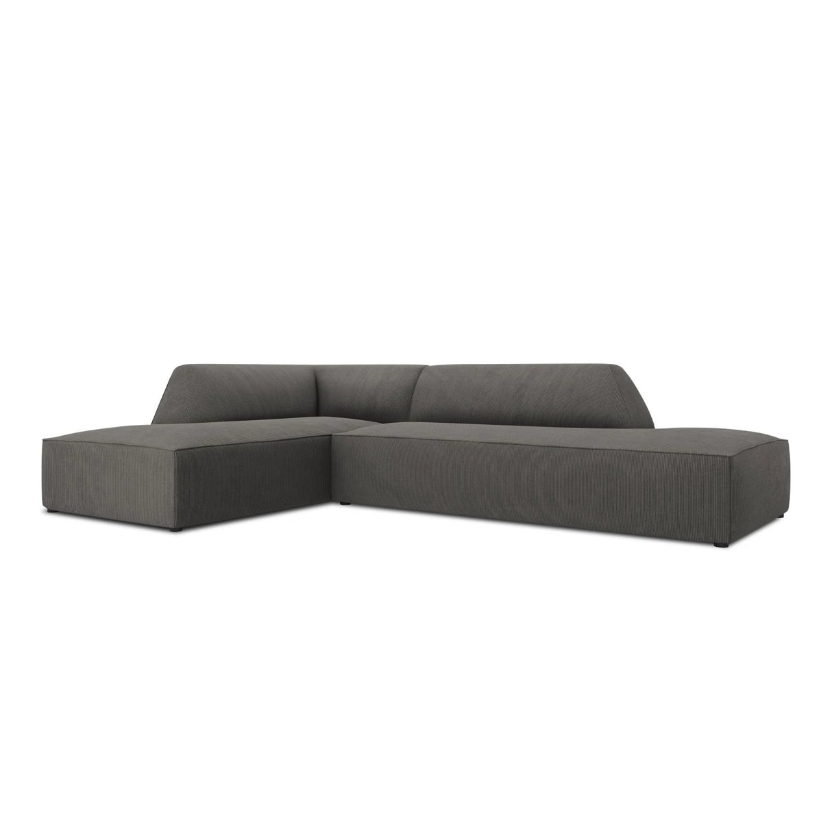 Ruby 4-Sitzer Ecksofa offen, Links, mit Bezug aus Cord (ScaAnt) in Dunkelgrau, 273x180 cm – Bild 5