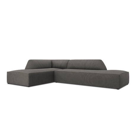 Ruby 4-Sitzer Ecksofa offen, Links, mit Bezug aus Cord (ScaAnt) in Dunkelgrau, 273x180 cm – Bild 5