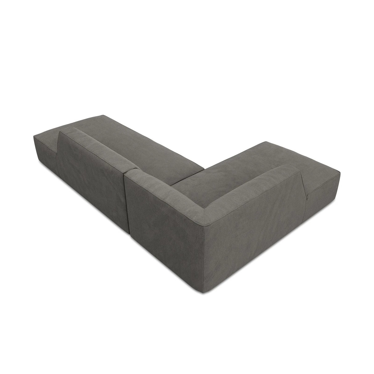 Ruby 4-Sitzer Ecksofa offen, Links, mit Bezug aus Cord (ScaAnt) in Dunkelgrau, 273x180 cm – Bild 7