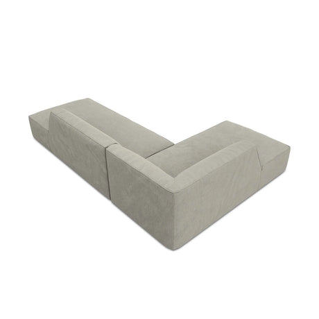 Ruby 4-Sitzer Ecksofa offen, Links, mit Bezug aus Cord (ScaAsh) in Hellgrau, 273x180 cm – Bild 7
