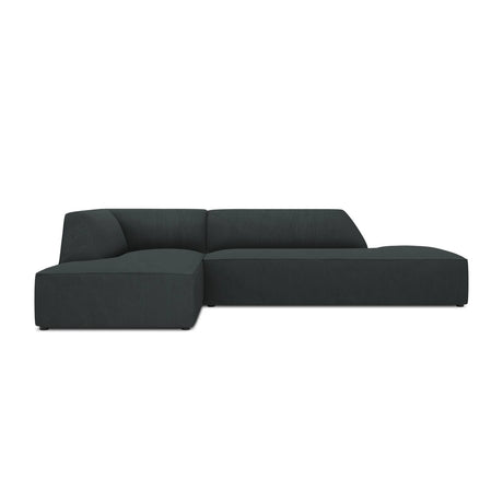 Ruby 4-Sitzer Ecksofa offen, Links, mit Bezug aus Cord (ScaBla) in Schwarz, 273x180 cm – Bild 1