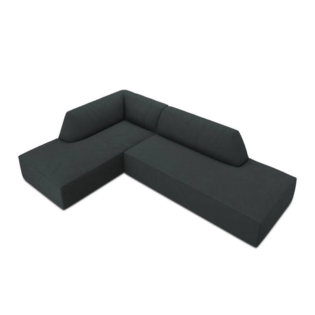 Ruby 4-Sitzer Ecksofa offen, Links, mit Bezug aus Cord (ScaBla) in Schwarz, 273x180 cm – Bild 6