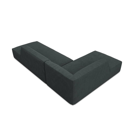 Ruby 4-Sitzer Ecksofa offen, Links, mit Bezug aus Cord (ScaBla) in Schwarz, 273x180 cm – Bild 7