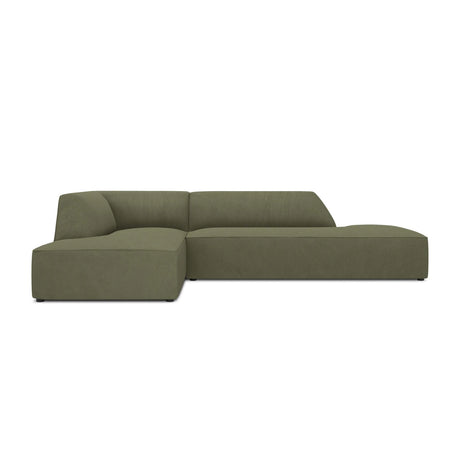 Ruby 4-Sitzer Ecksofa offen, Links, mit Bezug aus Cord (ScaFor) in Grün, 273x180 cm – Bild 1