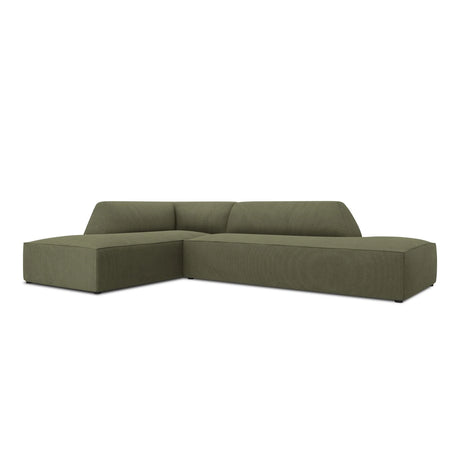 Ruby 4-Sitzer Ecksofa offen, Links, mit Bezug aus Cord (ScaFor) in Grün, 273x180 cm – Bild 5