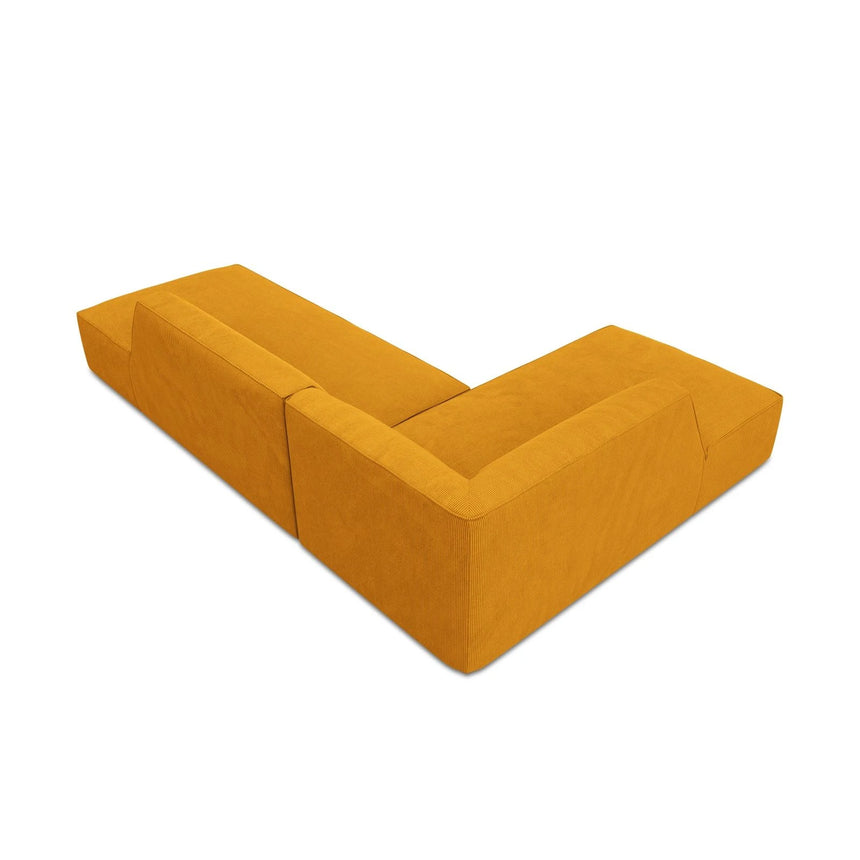 Ruby 4-Sitzer Ecksofa offen, Links, mit Bezug aus Cord (ScaMos) in Gelb, 273x180 cm – Bild 7