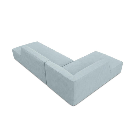Ruby 4-Sitzer Ecksofa offen, Links, mit Bezug aus Cord (ScaSky) in Hellblau, 273x180 cm – Bild 7
