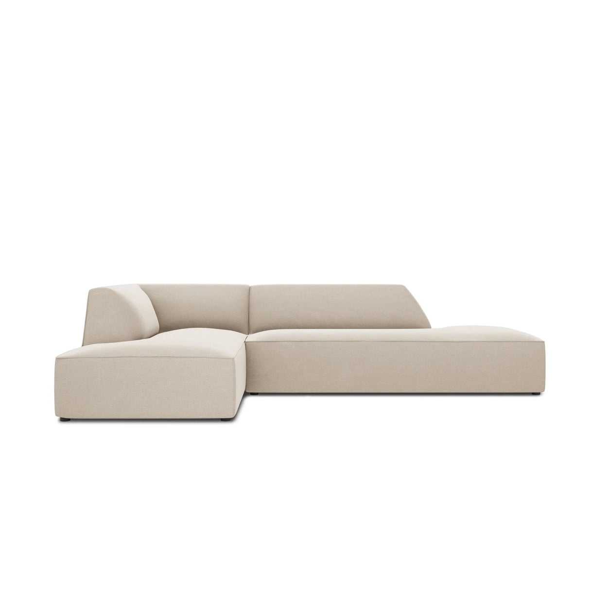 Ruby 4-Sitzer Ecksofa offen, Links, mit Bezug aus Samt (Sal1) in Beige, 273x180 cm – Bild 1