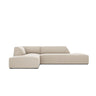 Ruby 4-Sitzer Ecksofa offen, Links, mit Bezug aus Samt (Sal1) in Beige, 273x180 cm – Bild 1