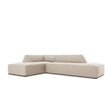 Ruby 4-Sitzer Ecksofa offen, Links, mit Bezug aus Samt (Sal1) in Beige, 273x180 cm – Bild 5