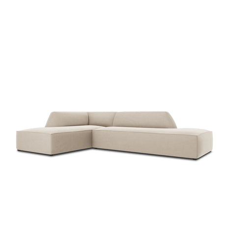 Ruby 4-Sitzer Ecksofa offen, Links, mit Bezug aus Samt (Sal1) in Beige, 273x180 cm – Bild 5