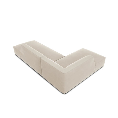 Ruby 4-Sitzer Ecksofa offen, Links, mit Bezug aus Samt (Sal1) in Beige, 273x180 cm – Bild 7
