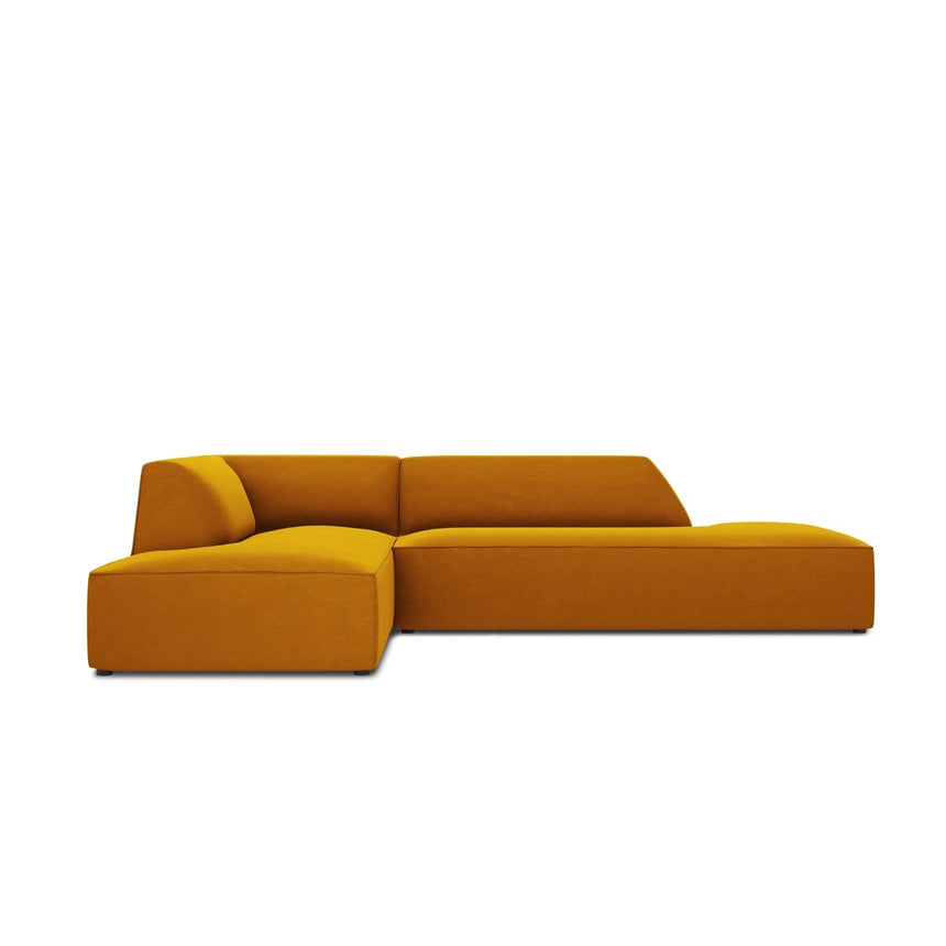 Ruby 4-Sitzer Ecksofa offen, Links, mit Bezug aus Samt (Sal10) in Gelb, 273x180 cm – Bild 1