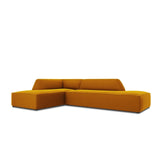 Ruby 4-Sitzer Ecksofa offen, Links, mit Bezug aus Samt (Sal10) in Gelb, 273x180 cm – Bild 5