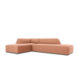 Ruby 4-Sitzer Ecksofa offen, Links, mit Bezug aus Samt (Sal11) in Rosa, 273x180 cm – Bild 5