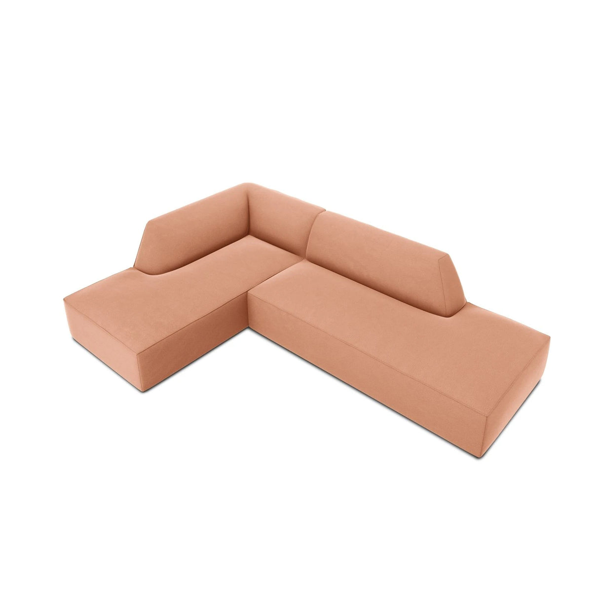 Ruby 4-Sitzer Ecksofa offen, Links, mit Bezug aus Samt (Sal11) in Rosa, 273x180 cm – Bild 6