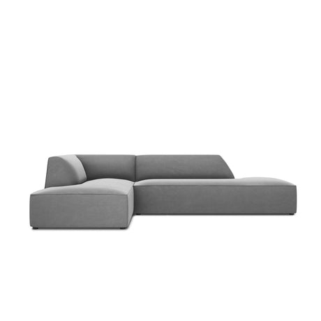 Ruby 4-Sitzer Ecksofa offen, Links, mit Bezug aus Samt (Sal17) in Grau, 273x180 cm – Bild 1
