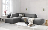 Ruby 4-seater corner sofa, open, left-hand, with cover in velvet, corduroy or textured fabric, 273x180 cm