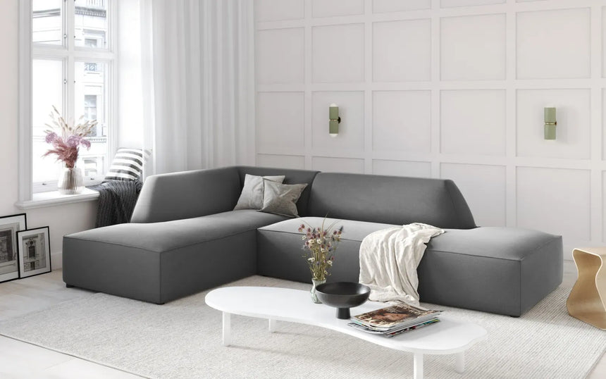 Ruby 4-Sitzer Ecksofa offen, Links, mit Bezug aus Samt, Cord oder Strukturstoff, 273x180 cm - ZEN ZONE Furniture