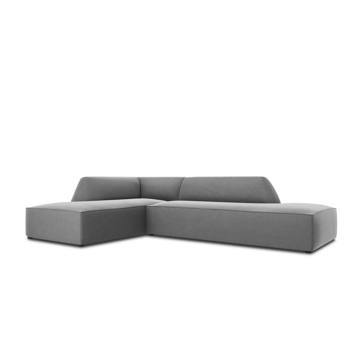 Ruby 4-Sitzer Ecksofa offen, Links, mit Bezug aus Samt (Sal17) in Grau, 273x180 cm – Bild 5