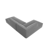 Ruby 4-Sitzer Ecksofa offen, Links, mit Bezug aus Samt (Sal17) in Grau, 273x180 cm – Bild 7