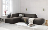 Ruby 4-seater corner sofa, open, left-hand, with cover in velvet, corduroy or textured fabric, 273x180 cm