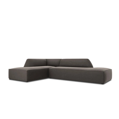 Ruby 4-Sitzer Ecksofa offen, Links, mit Bezug aus Samt (Sal18) in Dunkelgrau, 273x180 cm – Bild 5