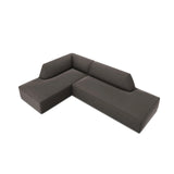 Ruby 4-Sitzer Ecksofa offen, Links, mit Bezug aus Samt (Sal18) in Dunkelgrau, 273x180 cm – Bild 6