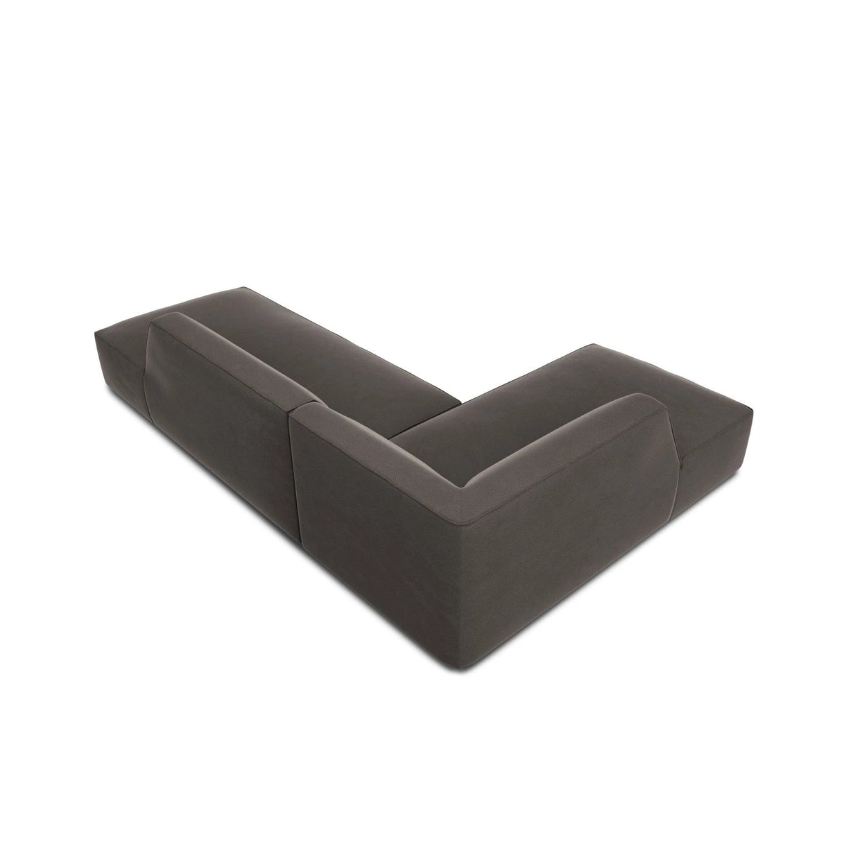 Ruby 4-Sitzer Ecksofa offen, Links, mit Bezug aus Samt (Sal18) in Dunkelgrau, 273x180 cm – Bild 7