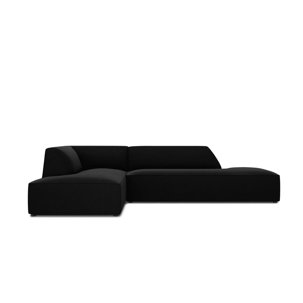 Ruby 4-Sitzer Ecksofa offen, Links, mit Bezug aus Samt (Sal19) in Schwarz, 273x180 cm – Bild 1