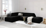Ruby 4-seater corner sofa, open, left-hand, with cover in velvet, corduroy or textured fabric, 273x180 cm