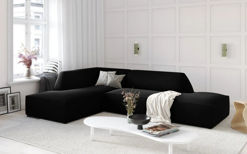 Ruby 4-Sitzer Ecksofa offen, Links, mit Bezug aus Samt, Cord oder Strukturstoff, 273x180 cm - ZEN ZONE Furniture