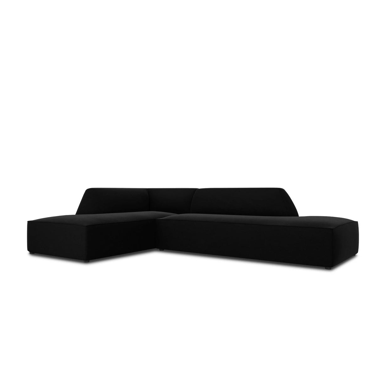 Ruby 4-Sitzer Ecksofa offen, Links, mit Bezug aus Samt (Sal19) in Schwarz, 273x180 cm – Bild 5