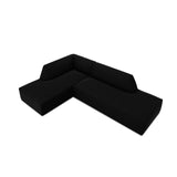 Ruby 4-Sitzer Ecksofa offen, Links, mit Bezug aus Samt (Sal19) in Schwarz, 273x180 cm – Bild 6