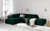 Ruby 4-seater corner sofa, open, left-hand, with cover in velvet, corduroy or textured fabric, 273x180 cm