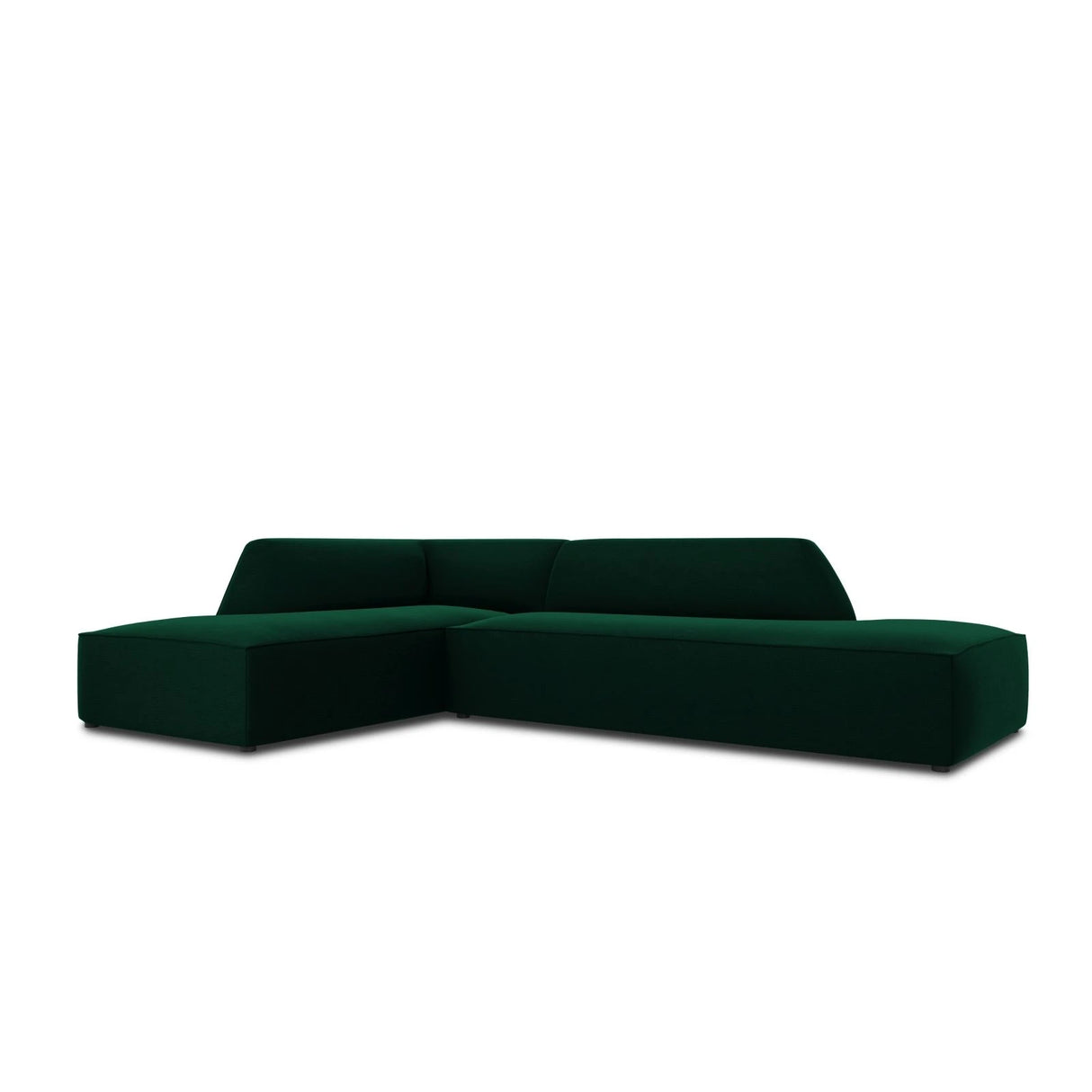 Ruby 4-Sitzer Ecksofa offen, Links, mit Bezug aus Samt (Sal7) in Flaschengrün, 273x180 cm – Bild 5