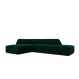 Ruby 4-Sitzer Ecksofa offen, Links, mit Bezug aus Samt (Sal7) in Flaschengrün, 273x180 cm – Bild 5