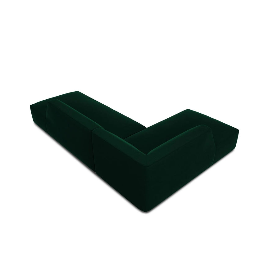 Ruby 4-Sitzer Ecksofa offen, Links, mit Bezug aus Samt (Sal7) in Flaschengrün, 273x180 cm – Bild 7