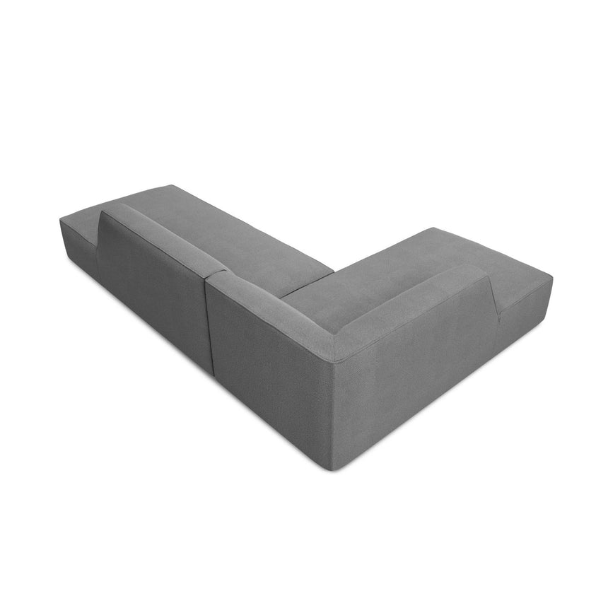 Ruby 4-Sitzer Ecksofa offen, Links, mit Bezug aus Strukturierter Stoff (Ota11) in Grau, 273x180 cm – Bild 5
