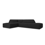 Ruby 4-Sitzer Ecksofa offen, Links, mit Bezug aus Strukturierter Stoff (Ota12) in Schwarz, 273x180 cm – Bild 3