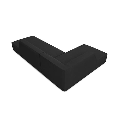 Ruby 4-Sitzer Ecksofa offen, Links, mit Bezug aus Strukturierter Stoff (Ota12) in Schwarz, 273x180 cm – Bild 5