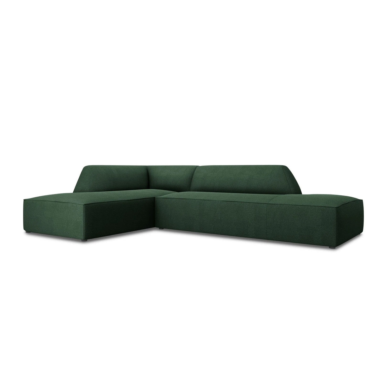 Ruby 4-Sitzer Ecksofa offen, Links, mit Bezug aus Strukturierter Stoff (Ota14) in Grün, 273x180 cm – Bild 3