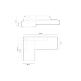 Ruby 4-Sitzer Ecksofa offen, Links, mit Bezug aus Strukturierter Stoff (Ota18) in Marineblau, 273x180 cm – Bild 2