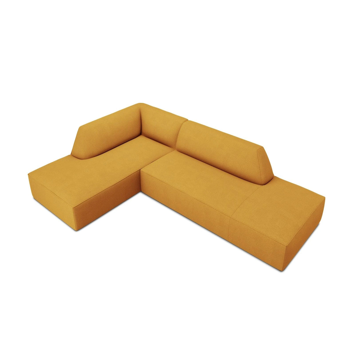 Ruby 4-Sitzer Ecksofa offen, Links, mit Bezug aus Strukturierter Stoff (Ota4) in Gelb, 273x180 cm – Bild 4