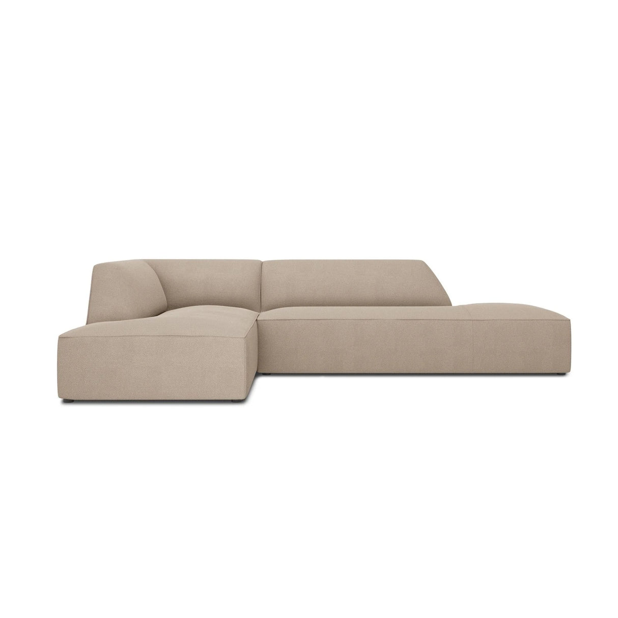 Ruby 4-Sitzer Ecksofa offen, Links, mit Bezug aus Strukturierter Stoff (Ota7) in Dunkelbeige, 273x180 cm – Bild 1