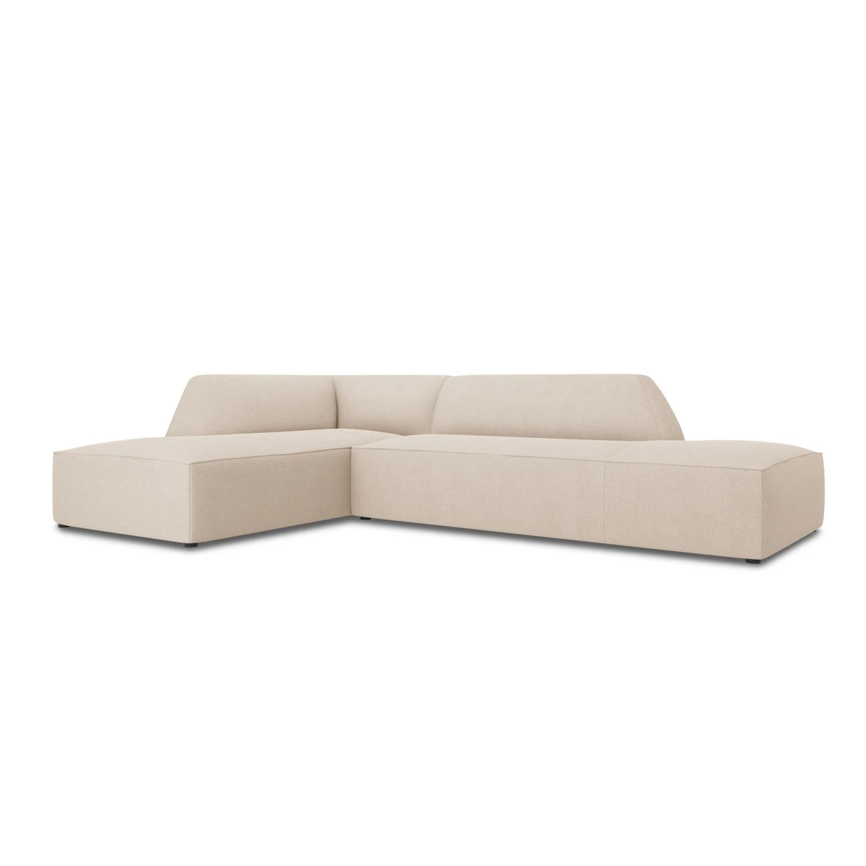 Ruby 4-Sitzer Ecksofa offen, Links, mit Bezug aus Strukturierter Stoff (Ota8) in Beige, 273x180 cm – Bild 3