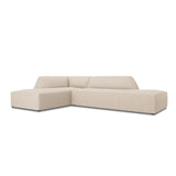 Ruby 4-Sitzer Ecksofa offen, Links, mit Bezug aus Strukturierter Stoff (Ota8) in Beige, 273x180 cm – Bild 3