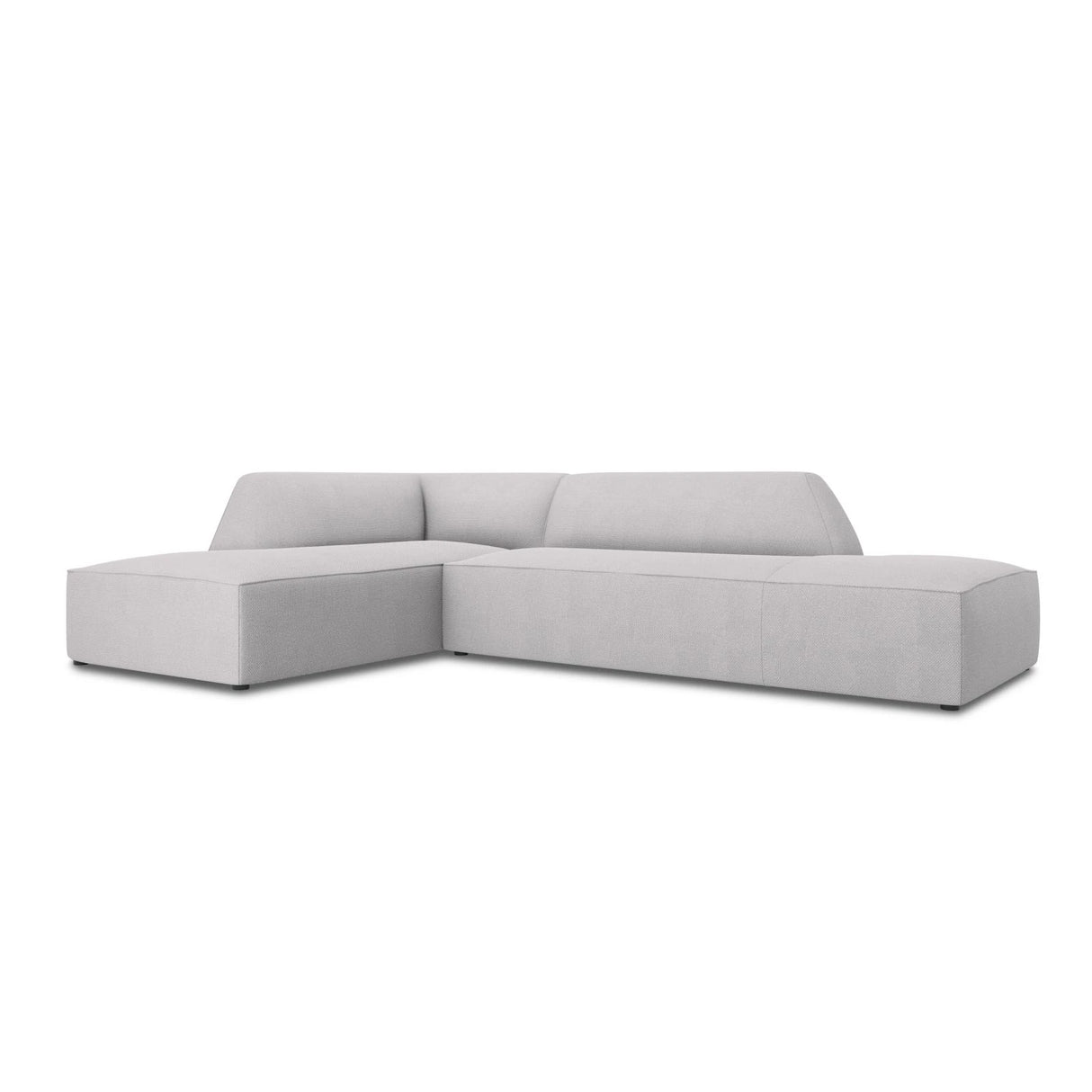 Ruby 4-Sitzer Ecksofa offen, Links, mit Bezug aus Strukturierter Stoff (Ota9) in Hellgrau, 273x180 cm – Bild 3